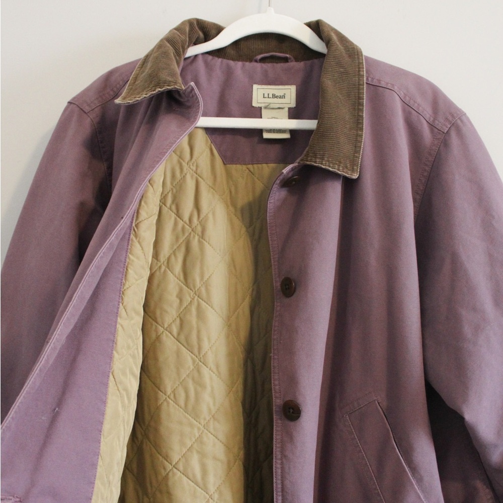 Vintage L.L. Bean Women’s Barn Chore Coat, Corduroy Purple XL Quilt Lined - Picture 2 of 3